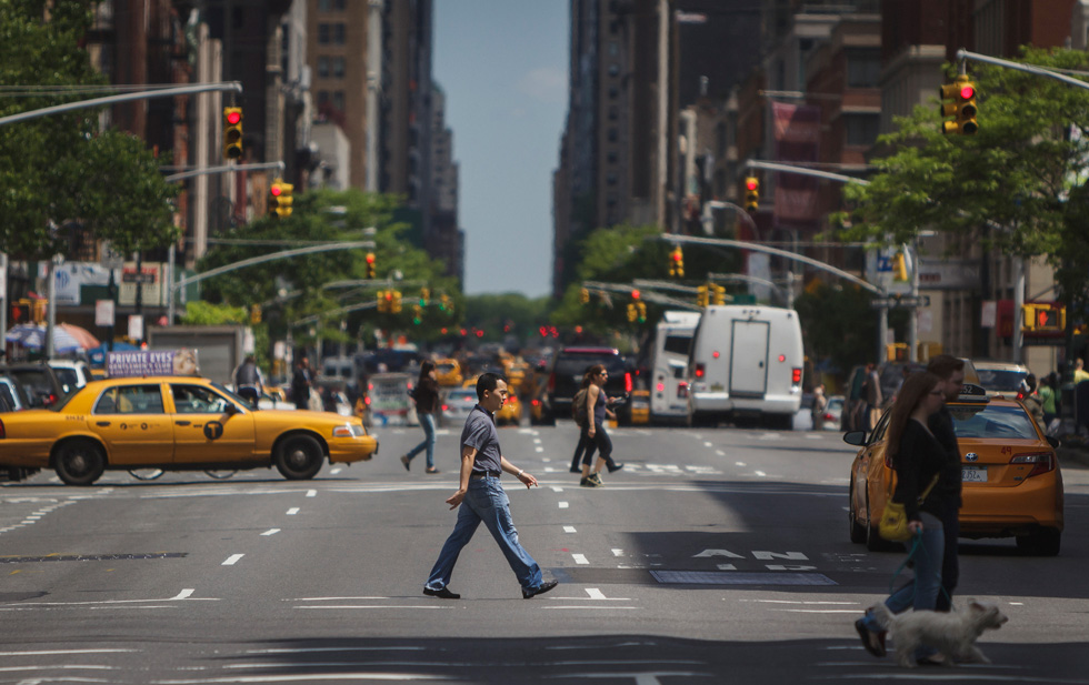 In June, the New York State legislature passed a bill to let NYC lower its default limit to 25mph. Lowering speed limits is part of Mayor Bill de Blasio's Vision Zero plan. [PHOTO: Michael Tapp, Flickr]