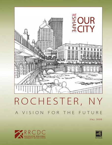 'A Vision for the Future' is a community-based vision plan for downtown Rochester. It was developed and presented to the City of Rochester in 2007/2008 by the Rochester Regional Community Design Center. The plan outlines a detailed improvement plan for Main Street that includes a heritage streetcar line.