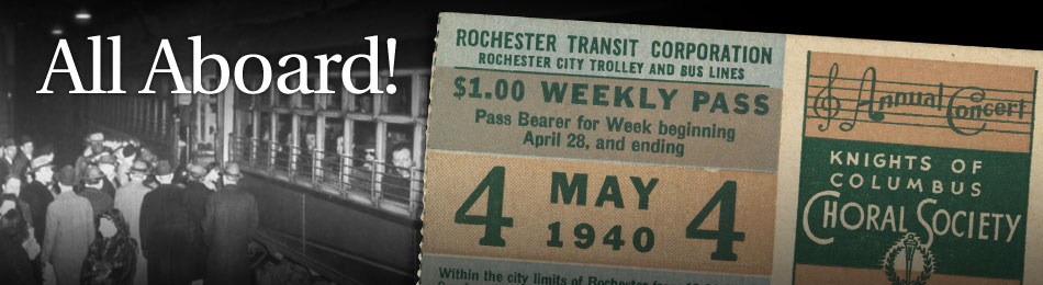 Original Bus & Trolley Weekly Transit Pass, Rochester Transit Corporation, 1940