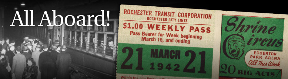 Original Bus & Trolley Weekly Transit Pass, Rochester Transit Corporation, 1942