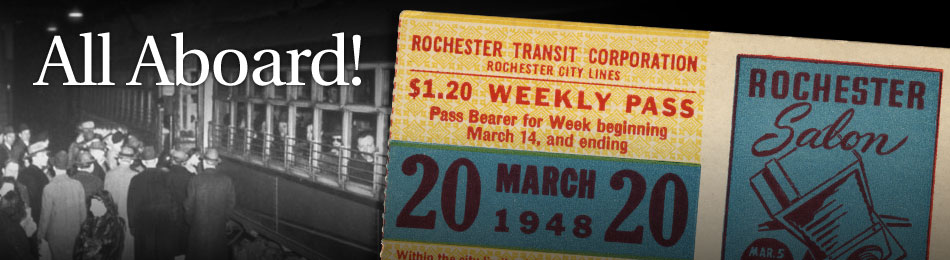 Original Bus & Trolley Weekly Transit Pass, Rochester Transit Corporation, 1948