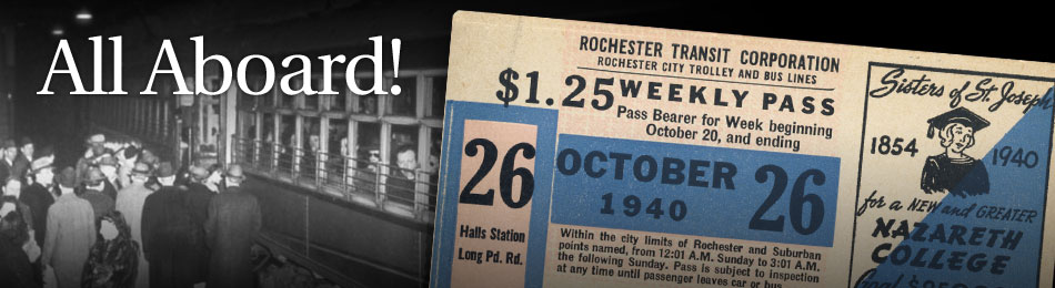Original Bus & Trolley Weekly Transit Pass, Rochester Transit Corporation, 1940