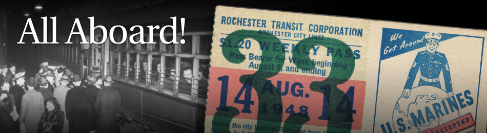 Original Bus & Trolley Weekly Transit Pass, Rochester Transit Corporation, 1948