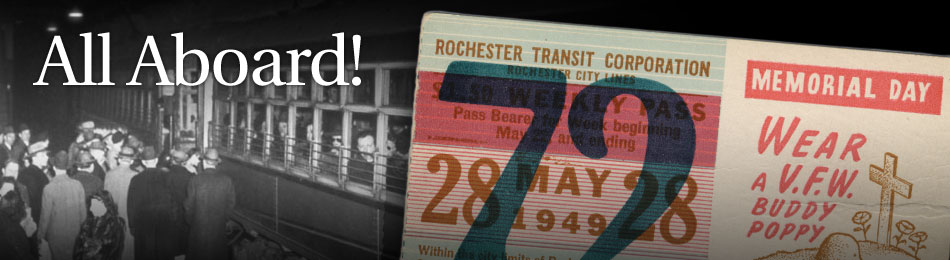 Original Bus & Trolley Weekly Transit Pass, Rochester Transit Corporation, 1949