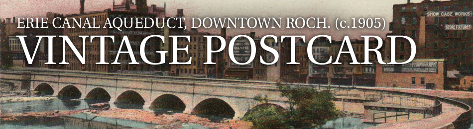 Erie Canal Aqueduct in Downtown Rochester NY, Vintage Postcard (circa 1905)