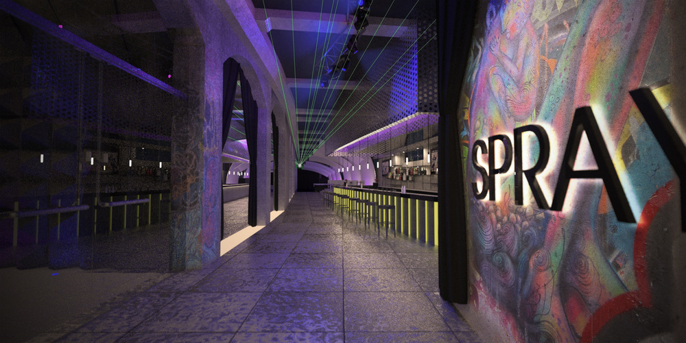 The tunnel is broken up into smaller spaces for socializing, dancing, dining, drinking, etc. [IMAGE: Kenneth Martin]