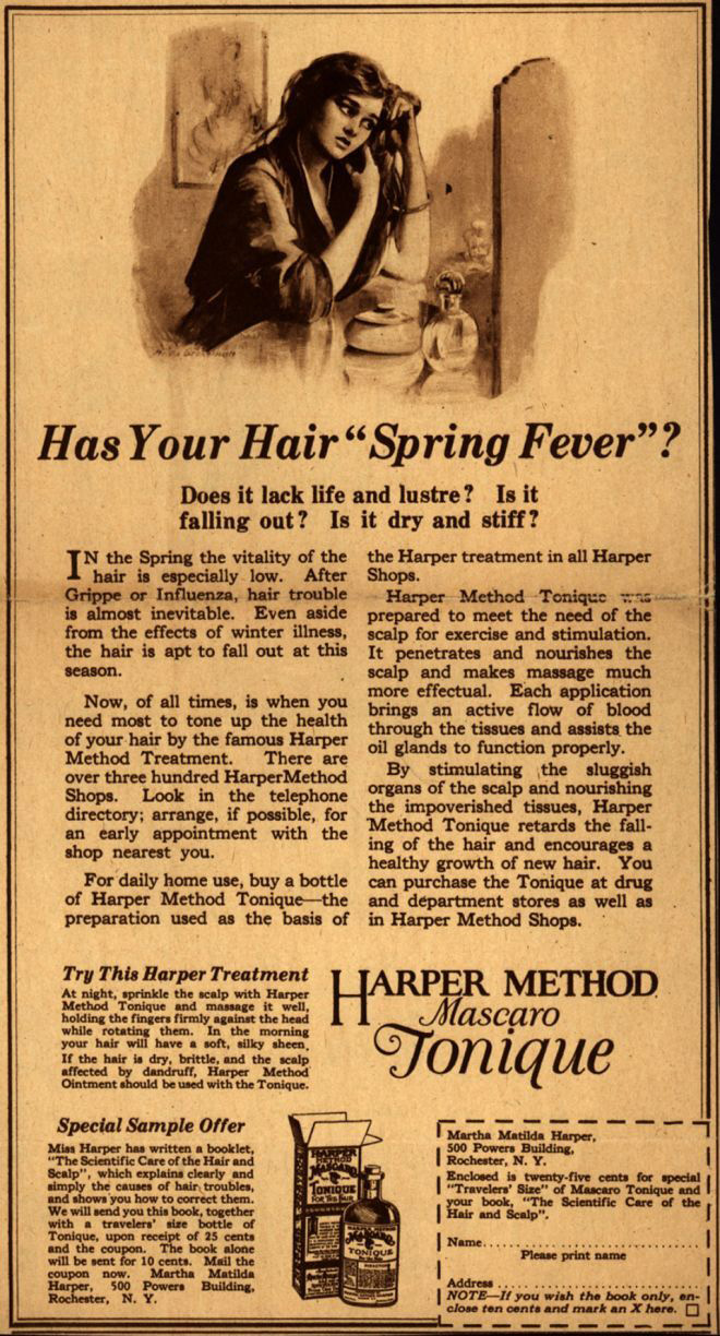 Ad for Harper Method Mascaro Tonique. [IMAGE: www.vintageadbrowser.com]