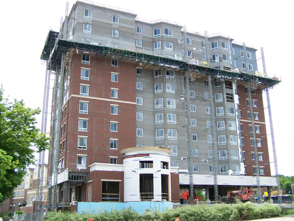 Construction on The Flats at Brooks Crossing, at University of Rochester. June 2014. [PHOTO: Jimmy Combs]