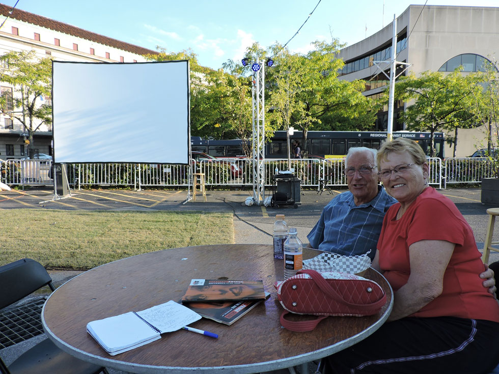 Davie and Helen Ferge drove in from Ontario, NY to take in a movie under the stars. [PHOTO: Joanne Brokaw]