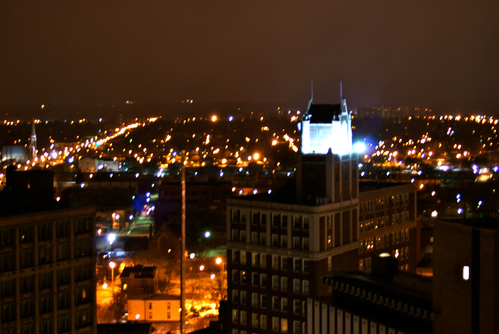 The view from inside Midtown Tower, Rochester NY.