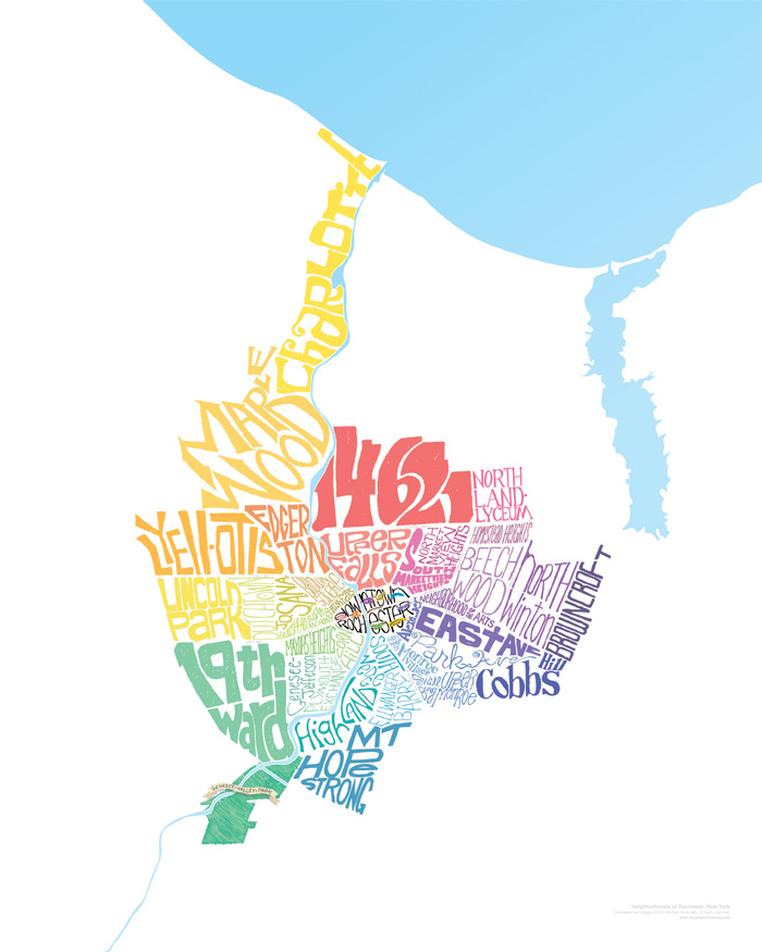 Rochester Neighborhoods Map [BY: RochesterSubway.com]