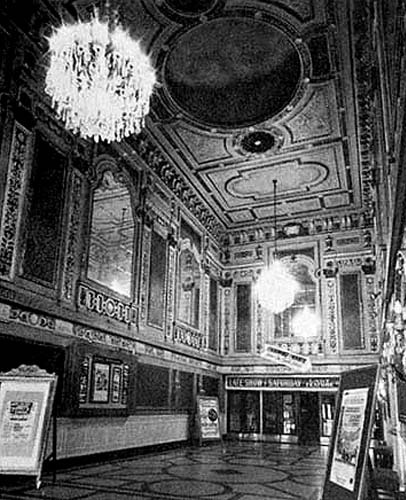 The RKO Palace Theater's front lobby. [PHOTO: Rochester Theater Organ Society via our good friend Howard Decker